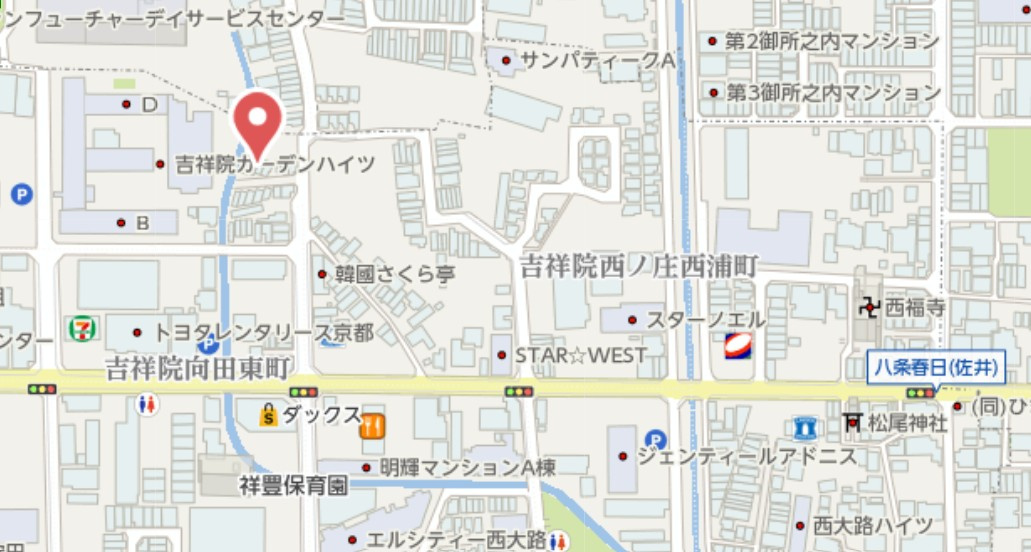 京都市南区吉祥院西ノ庄西浦町　中古戸建の地図