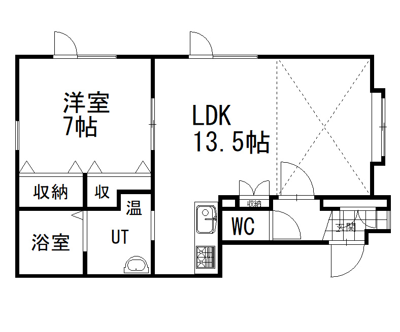 ビラ文苑7号館の間取り