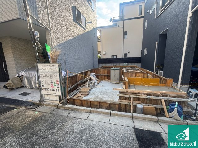 大阪市阿倍野区阪南町　新築一戸建ての外観|周辺は落ち着いた街並みの住宅地！子育てがしやすい住環境です！まだ未完成ですが、現地でしかわからない事もございます。是非一度ご覧ください。