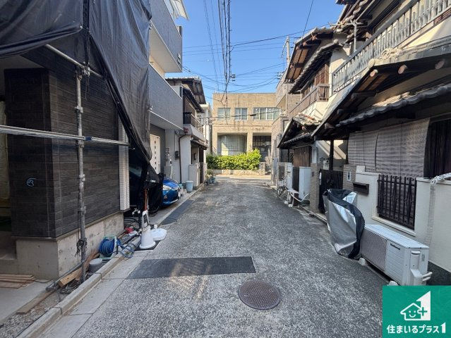大阪市阿倍野区阪南町　新築一戸建ての前面道路含む現地写真|周辺は落ち着いた街並みの住宅地！子育てがしやすい住環境です！まだ未完成ですが、現地でしかわからない事もございます。是非一度ご覧ください。