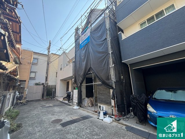 大阪市阿倍野区阪南町　新築一戸建ての外観|周辺は落ち着いた街並みの住宅地！子育てがしやすい住環境です！まだ未完成ですが、現地でしかわからない事もございます。是非一度ご覧ください。