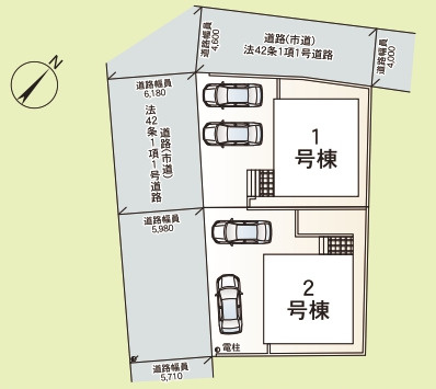 うるま市勝連南風原　第6（全2棟）ラスト2号棟の区画図|2号棟　