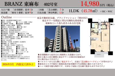 【その他】 | BRANZ東麻布　仲介手数料無料＋70万円現金プレゼント中