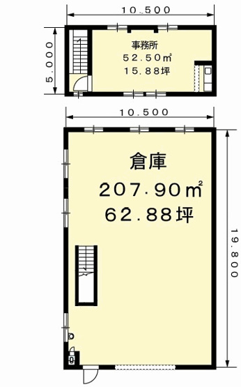 【間取り】 | 中田2丁目事務所付倉庫