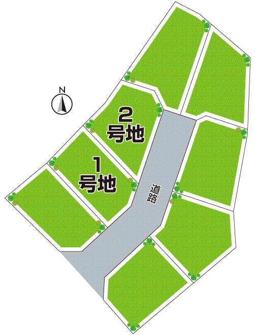 豊中市東泉丘　売土地の区画図|全2区画