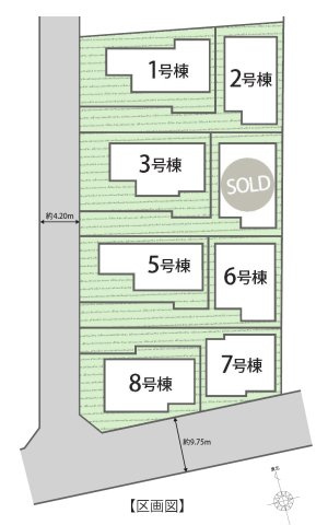 武蔵野市桜堤3丁目 中央線 東小金井駅 新築戸建の区画図