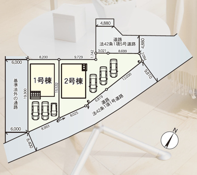 【区画図】 | Cradle garden　亘理町茨田第１　２号棟