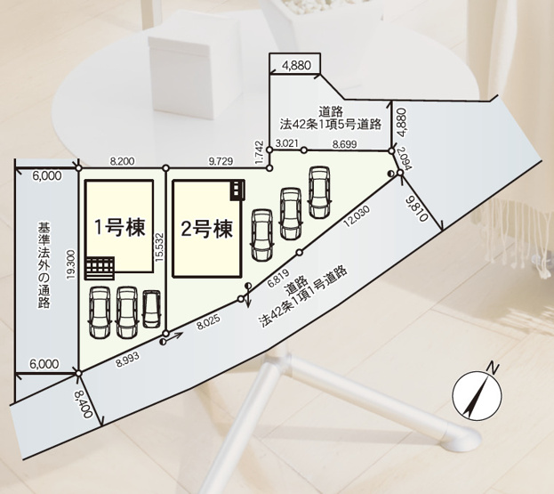 【区画図】 | Cradle garden　亘理町茨田第１　２号棟