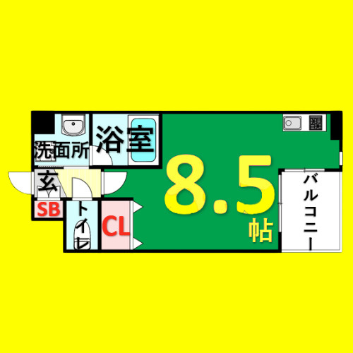 CITY SPIRE 名駅北　名古屋市賃貸　仲介手数料無料の間取り