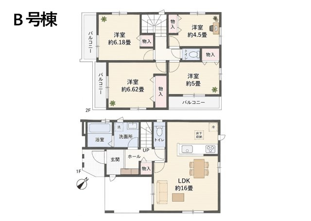 江戸川区南篠崎町1丁目 新築戸建の間取り