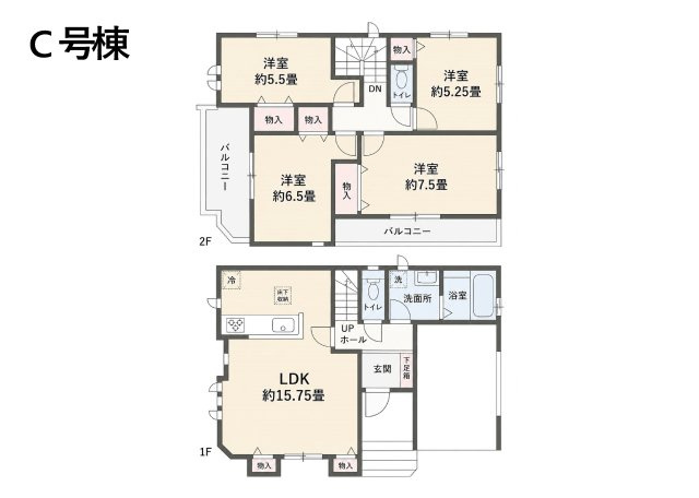 江戸川区南篠崎町1丁目 新築戸建の間取り