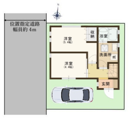 三郷市　新和2丁目　新築戸建　　全1棟の区画図|区画図です