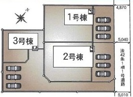 つくば市高見原　第17　新築戸建て　3号棟の区画図|区画図です♪