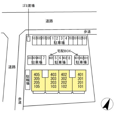 コンフォール稲荷前の区画図