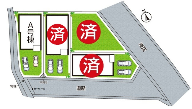 明石市魚住町西岡　新築一戸建ての区画図|全4区画