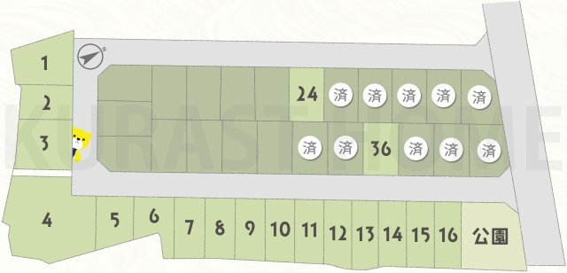 乙訓郡大山崎町円明寺西法寺　建築条件なし土地の区画図