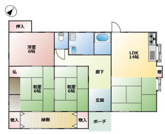 【間取り】 | 鹿屋市浜田町　中古戸建
