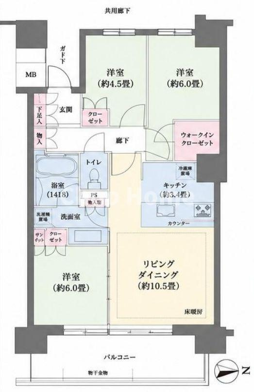 シティタワー金町タワー棟の間取り|29階部分・日当たり・通風・眺望良好
