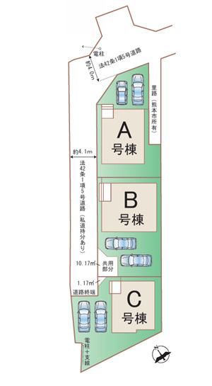 ハートフルタウン／北区清水新地1丁目699番／A号棟の区画図