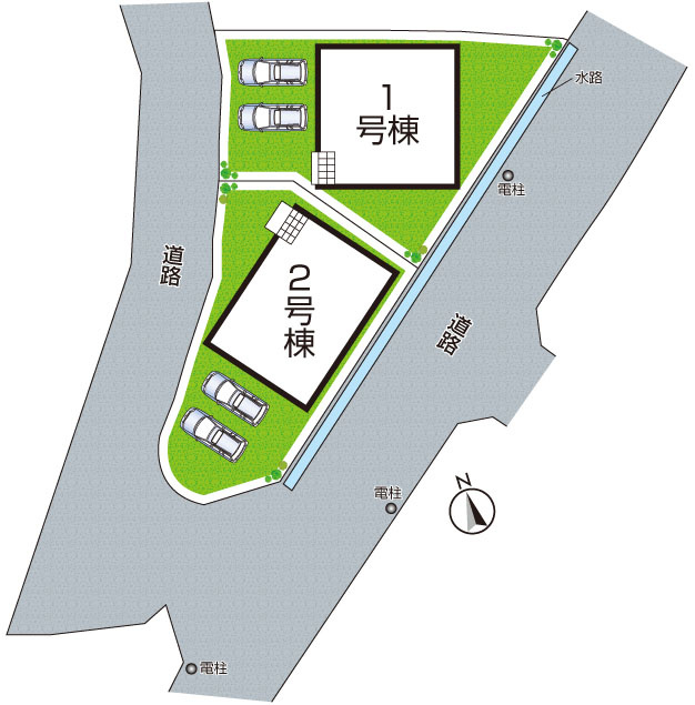 阪南市箱作　第3期　新築一戸建ての区画図|全2区画