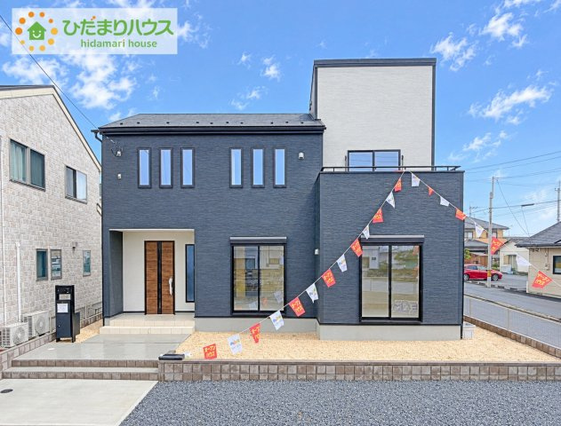 那珂市菅谷19期　新築戸建　2号棟の外観|スタイリッシュな外観です(^^)/