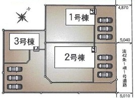 つくば市高見原　第17　新築戸建て　2号棟の区画図|区画図です♪