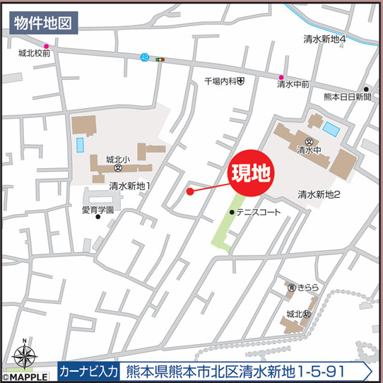 ハートフルタウン／北区清水新地1丁目699番／C号棟の地図