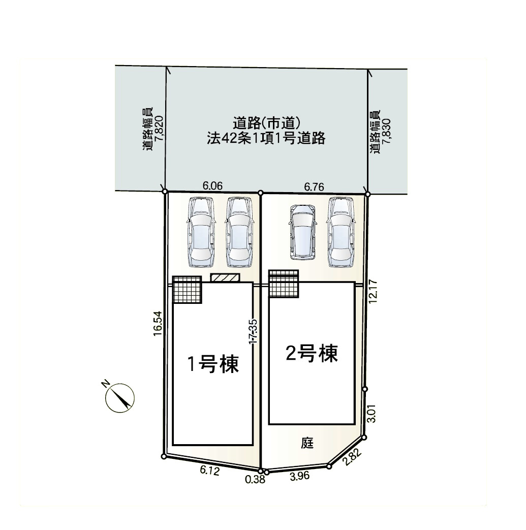 春日市伯玄町2丁目第1-2棟（2号棟）の区画図|配置図（2号棟）