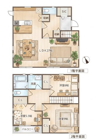 筑紫野市大字牛島の中古一戸建の間取り