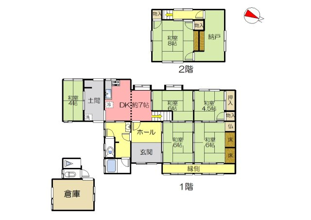 丹波市氷上町御油の中古一戸建の間取り