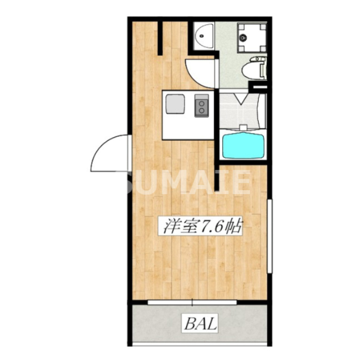 trias446の間取り|1Ｋです☆
