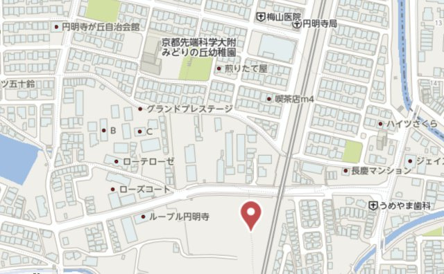 乙訓郡大山崎町円明寺西法寺　建築条件なし土地の地図