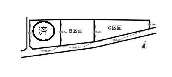 坂戸市多和目売地の土地図