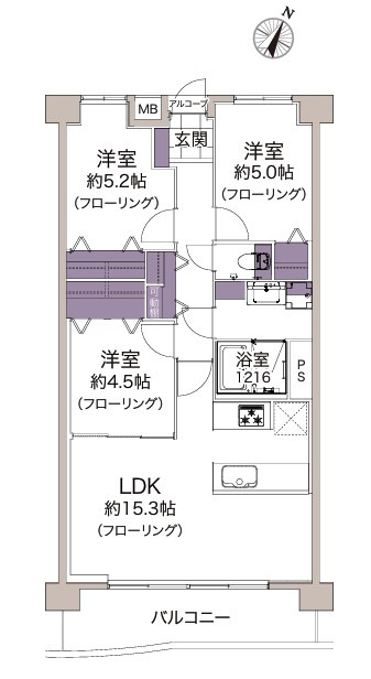 ロイヤルパレス八乙女の間取り