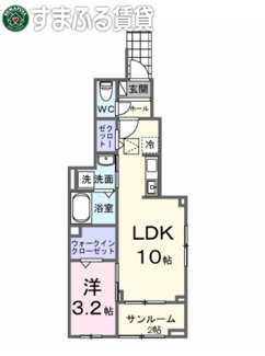 【間取り】 | 向日葵之颯Ⅱ　岡崎市福岡町