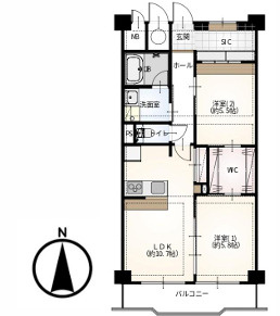 シャンボール二日町の間取り