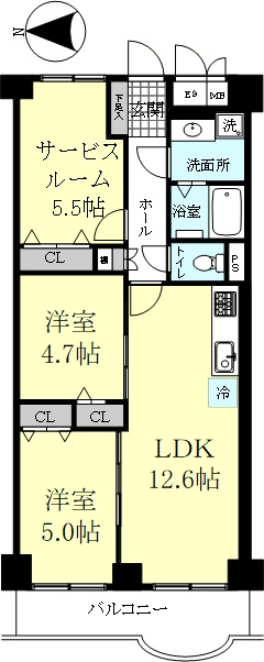 シーサイドパレス明石錦明館の間取り