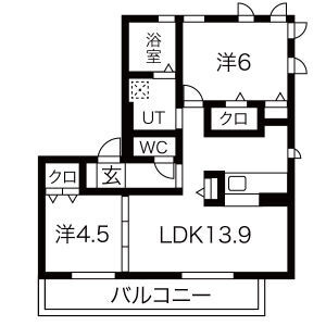 D-room長住北A棟　長住小学校区の間取り