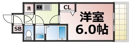 【間取り】 | レジュールアッシュOOSAKA新深江　仲介手数料無料