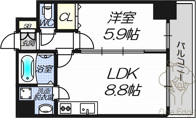 S-FORT福島LaLunaの間取り