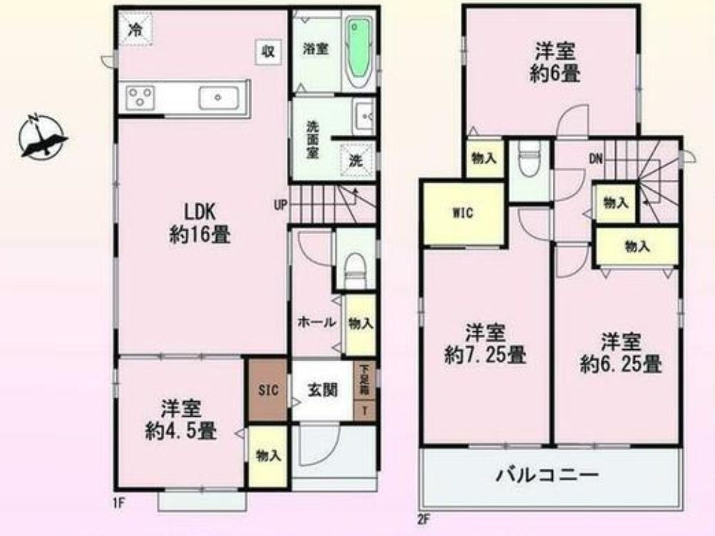 明石市魚住町西岡新築戸建B号棟の間取り