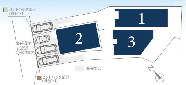 【横浜市西区元久保町6全3棟新築戸建て】★仲介手数料無料★の区画図