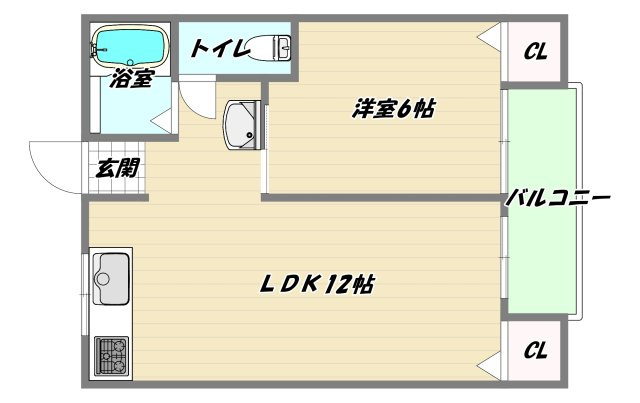 大阪市淀川区加島３丁目の賃貸マンションの間取り
