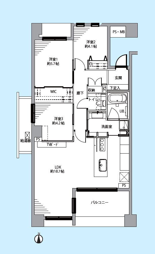 ライオンズスクエア用賀の間取り