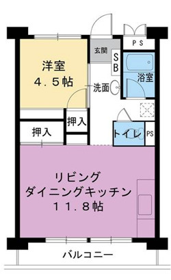 ビレッジハウス南清水タワー1号棟の間取り