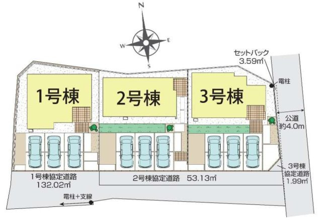 新築戸建　沼津市東沢田　全3棟　3号棟の区画図