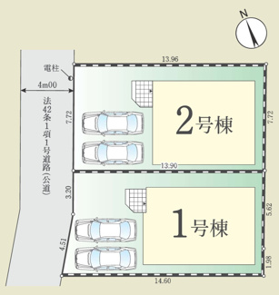 【区画図】 | 【仲介手数料無料！！】日野市石田　新築戸建て（全2棟）1号棟　4799万円
