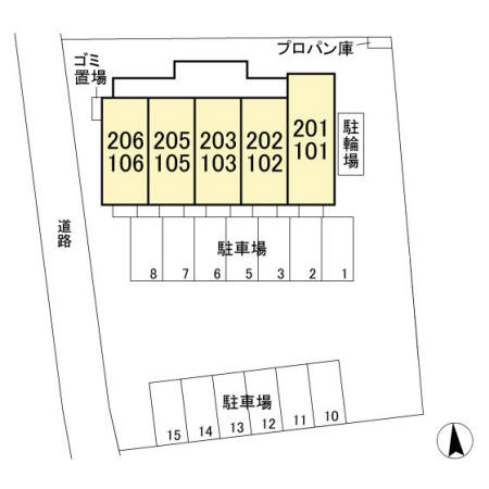 コスモス薬師の区画図