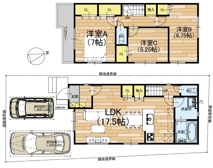 草津市東矢倉3丁目2号棟　新築戸建て