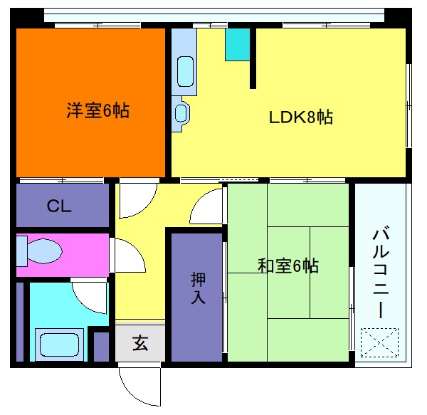 メゾン六甲（深田町）の間取り